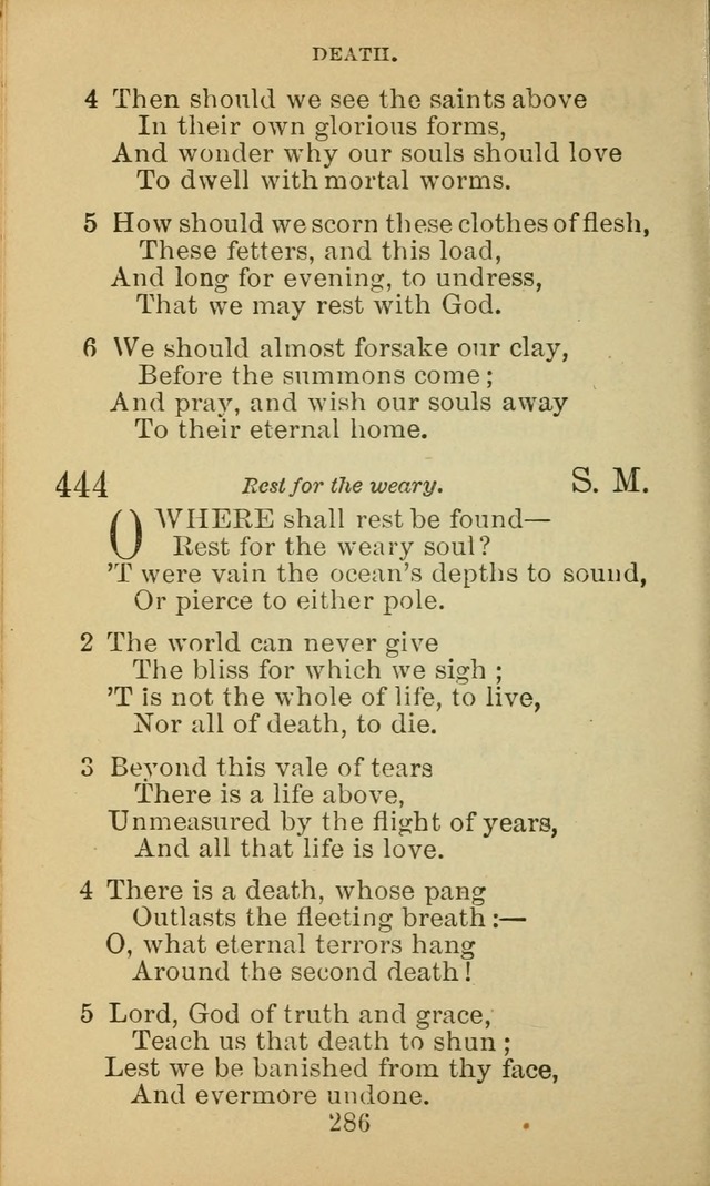 A Collection of Spiritual Hymns: adapted to the Various Kinds of Christian Worship, and especially designed for the use of the Brethren in Christ. 2nd ed. page 288