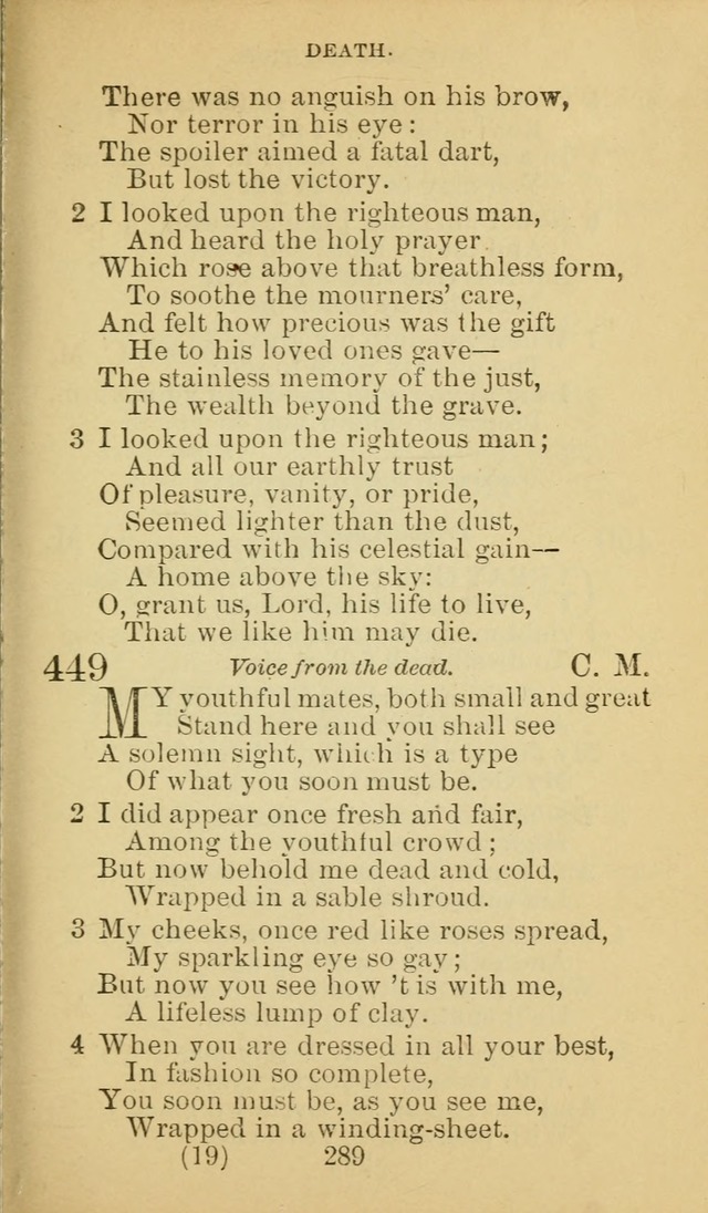 A Collection of Spiritual Hymns: adapted to the Various Kinds of Christian Worship, and especially designed for the use of the Brethren in Christ. 2nd ed. page 291