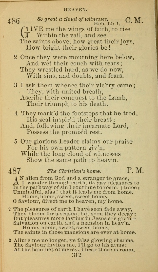 A Collection of Spiritual Hymns: adapted to the Various Kinds of Christian Worship, and especially designed for the use of the Brethren in Christ. 2nd ed. page 314