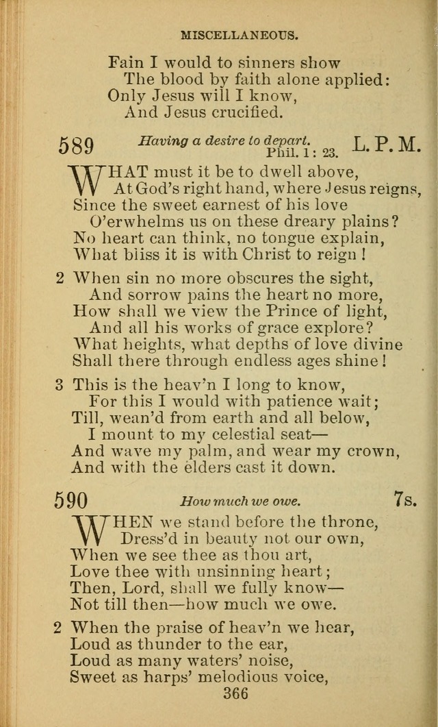 A Collection of Spiritual Hymns: adapted to the Various Kinds of Christian Worship, and especially designed for the use of the Brethren in Christ. 2nd ed. page 368