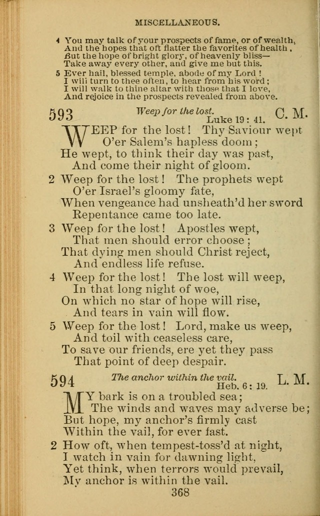 A Collection of Spiritual Hymns: adapted to the Various Kinds of Christian Worship, and especially designed for the use of the Brethren in Christ. 2nd ed. page 370