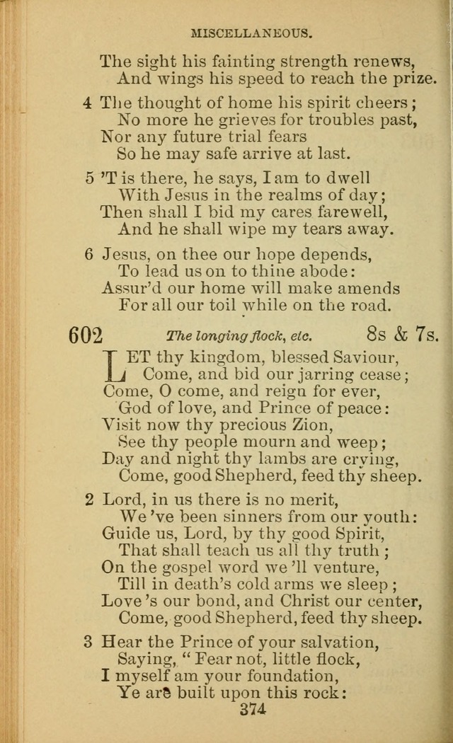 A Collection of Spiritual Hymns: adapted to the Various Kinds of Christian Worship, and especially designed for the use of the Brethren in Christ. 2nd ed. page 376