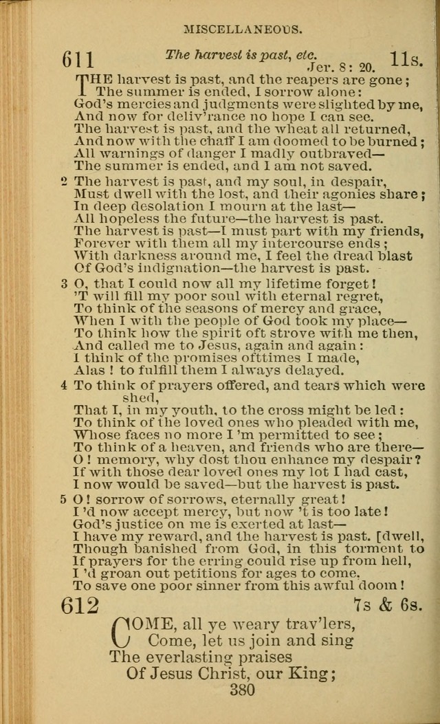 A Collection of Spiritual Hymns: adapted to the Various Kinds of Christian Worship, and especially designed for the use of the Brethren in Christ. 2nd ed. page 382