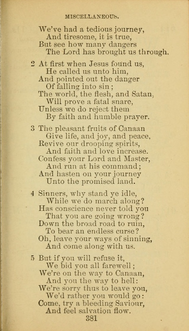 A Collection of Spiritual Hymns: adapted to the Various Kinds of Christian Worship, and especially designed for the use of the Brethren in Christ. 2nd ed. page 383