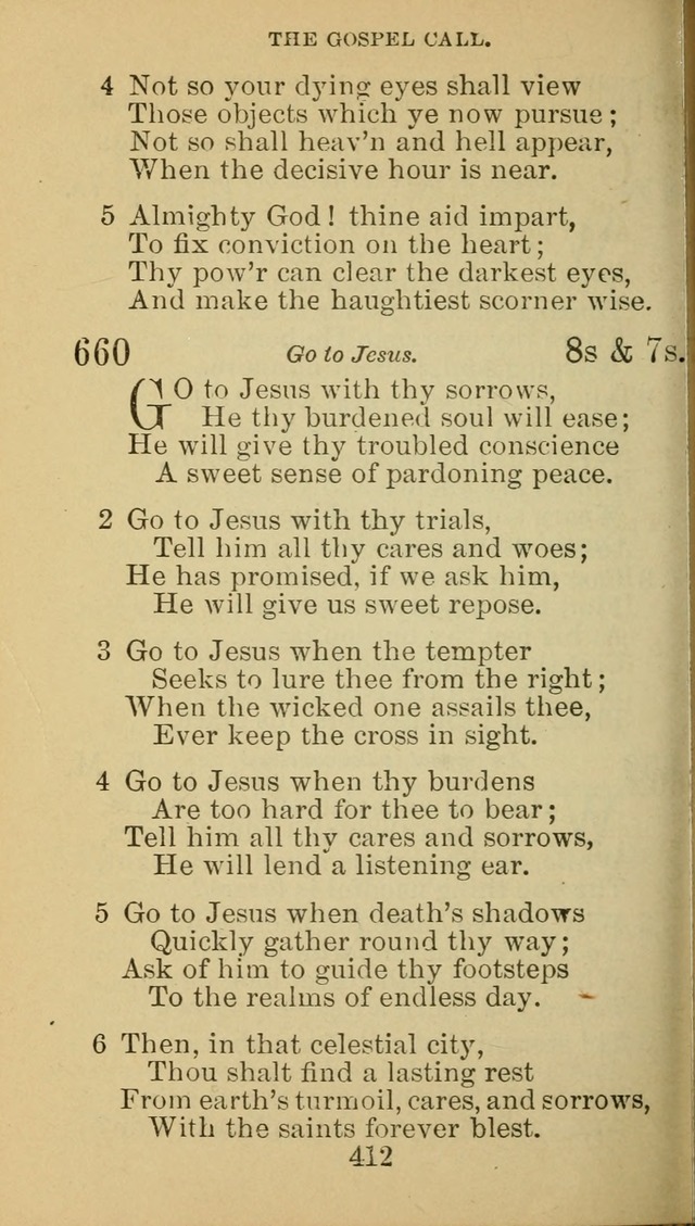 A Collection of Spiritual Hymns: adapted to the Various Kinds of Christian Worship, and especially designed for the use of the Brethren in Christ. 2nd ed. page 414