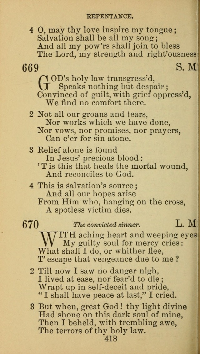 A Collection of Spiritual Hymns: adapted to the Various Kinds of Christian Worship, and especially designed for the use of the Brethren in Christ. 2nd ed. page 422