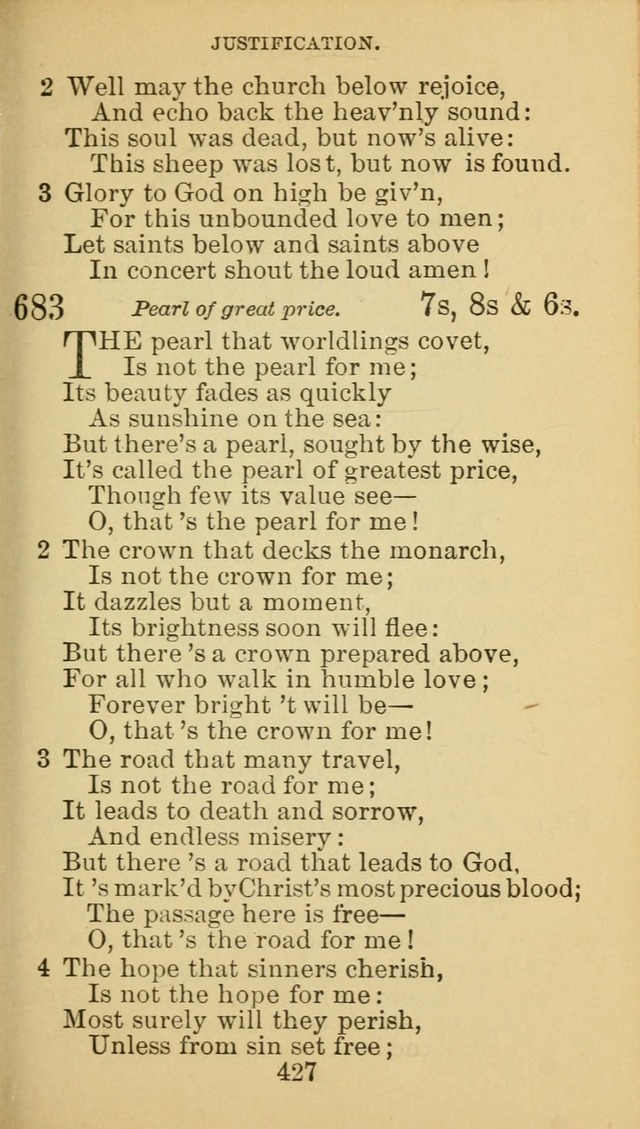 A Collection of Spiritual Hymns: adapted to the Various Kinds of Christian Worship, and especially designed for the use of the Brethren in Christ. 2nd ed. page 431