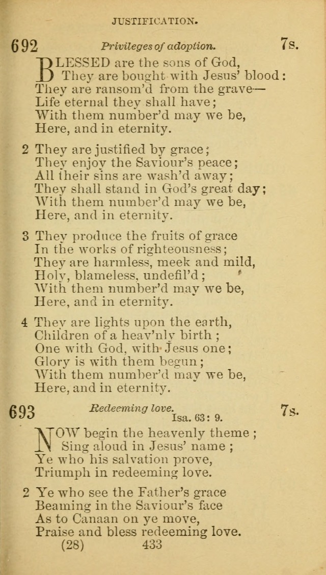 A Collection of Spiritual Hymns: adapted to the Various Kinds of Christian Worship, and especially designed for the use of the Brethren in Christ. 2nd ed. page 437