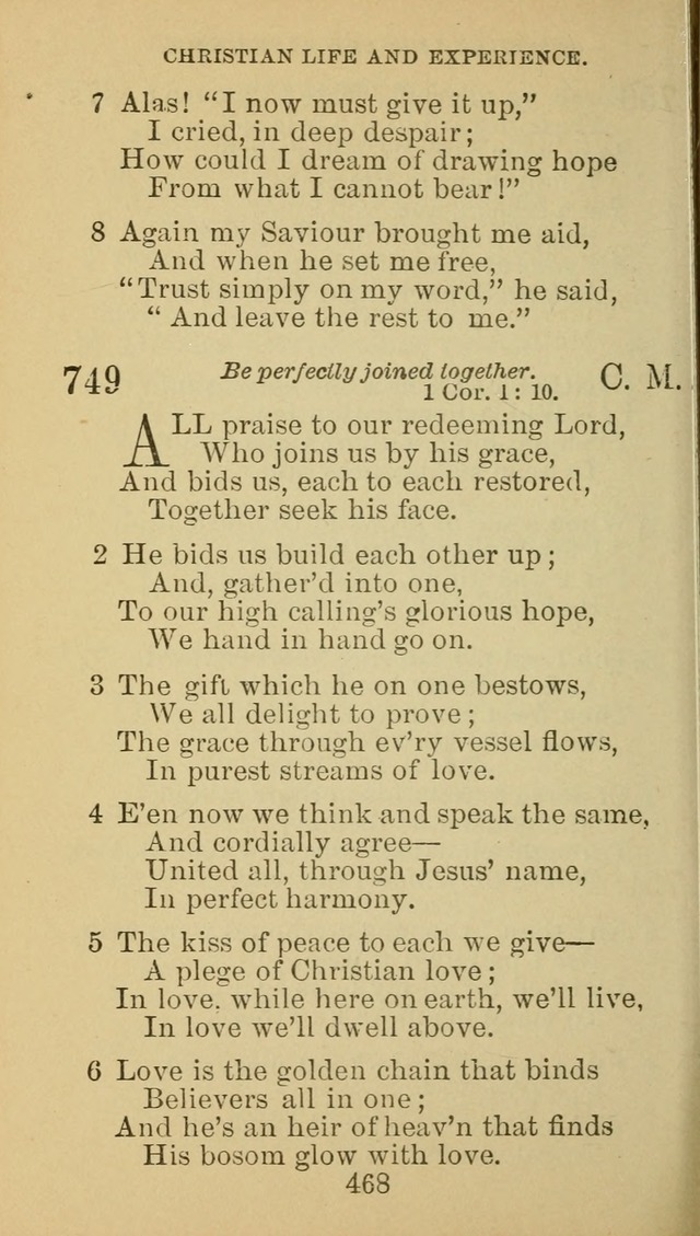 A Collection of Spiritual Hymns: adapted to the Various Kinds of Christian Worship, and especially designed for the use of the Brethren in Christ. 2nd ed. page 472