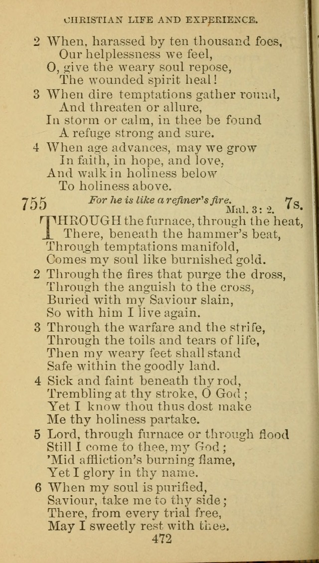 A Collection of Spiritual Hymns: adapted to the Various Kinds of Christian Worship, and especially designed for the use of the Brethren in Christ. 2nd ed. page 476