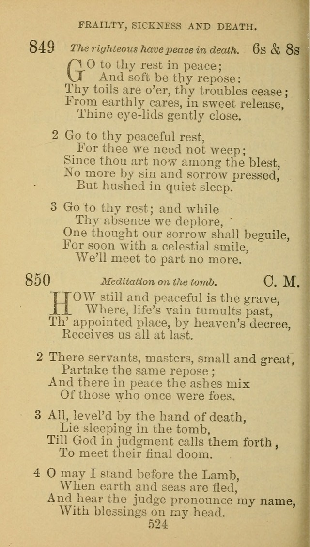 A Collection of Spiritual Hymns: adapted to the Various Kinds of Christian Worship, and especially designed for the use of the Brethren in Christ. 2nd ed. page 530