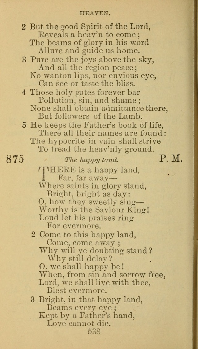 A Collection of Spiritual Hymns: adapted to the Various Kinds of Christian Worship, and especially designed for the use of the Brethren in Christ. 2nd ed. page 544