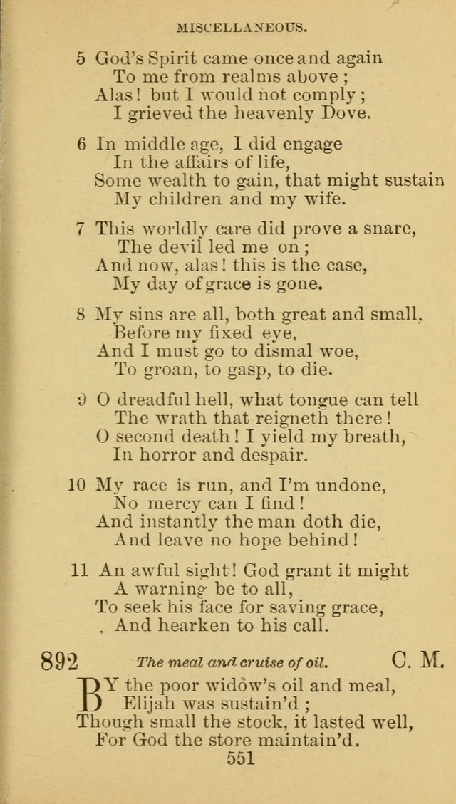 A Collection of Spiritual Hymns: adapted to the Various Kinds of Christian Worship, and especially designed for the use of the Brethren in Christ. 2nd ed. page 557