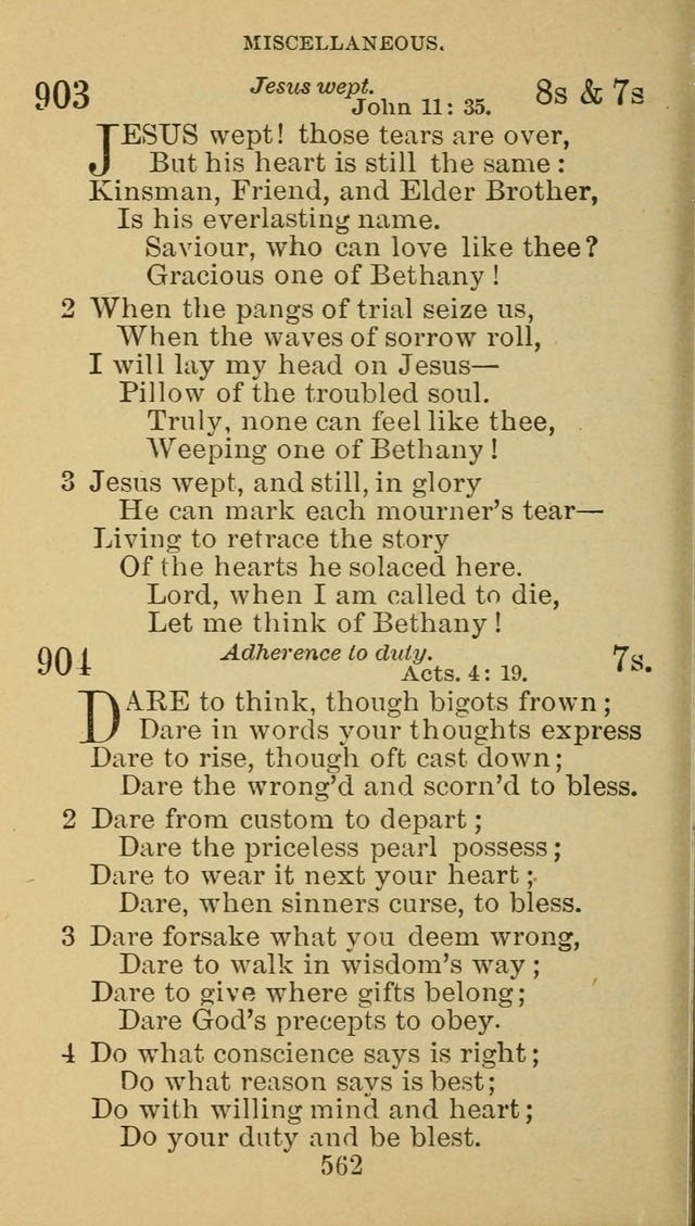 A Collection of Spiritual Hymns: adapted to the Various Kinds of Christian Worship, and especially designed for the use of the Brethren in Christ. 2nd ed. page 568