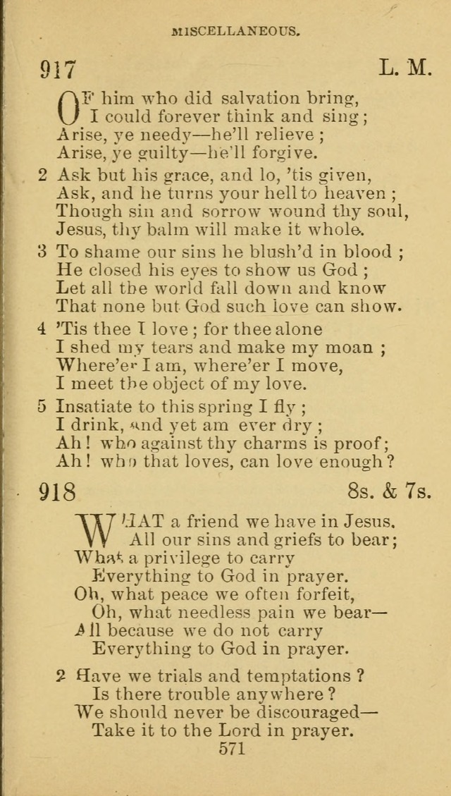 A Collection of Spiritual Hymns: adapted to the Various Kinds of Christian Worship, and especially designed for the use of the Brethren in Christ. 2nd ed. page 577