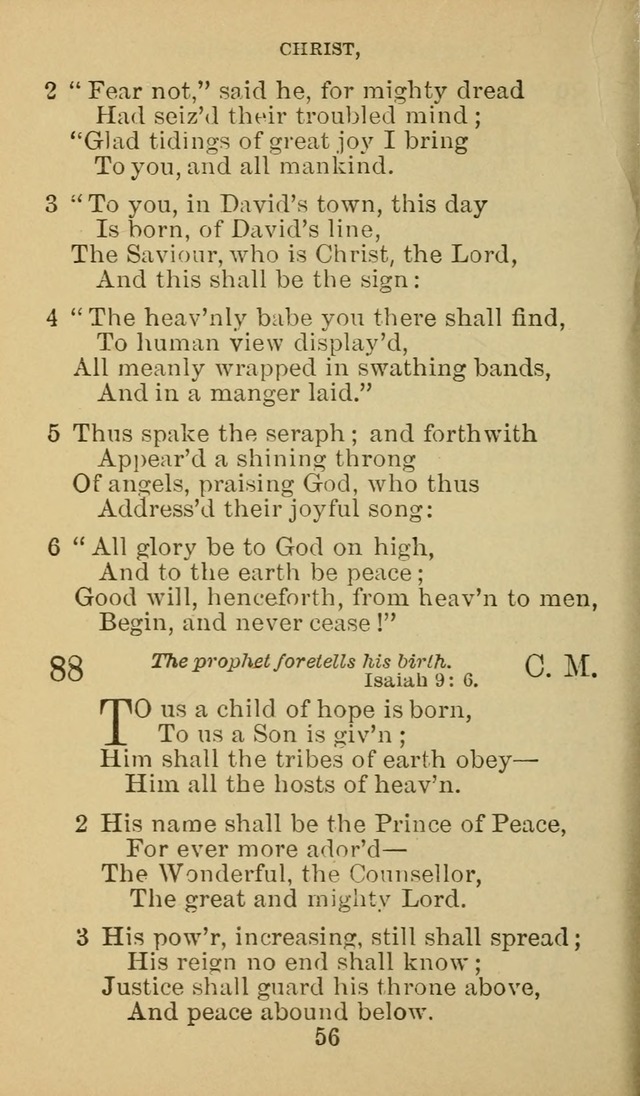 A Collection of Spiritual Hymns: adapted to the Various Kinds of Christian Worship, and especially designed for the use of the Brethren in Christ. 2nd ed. page 58