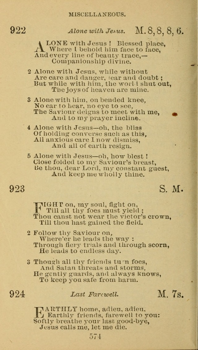 A Collection of Spiritual Hymns: adapted to the Various Kinds of Christian Worship, and especially designed for the use of the Brethren in Christ. 2nd ed. page 580