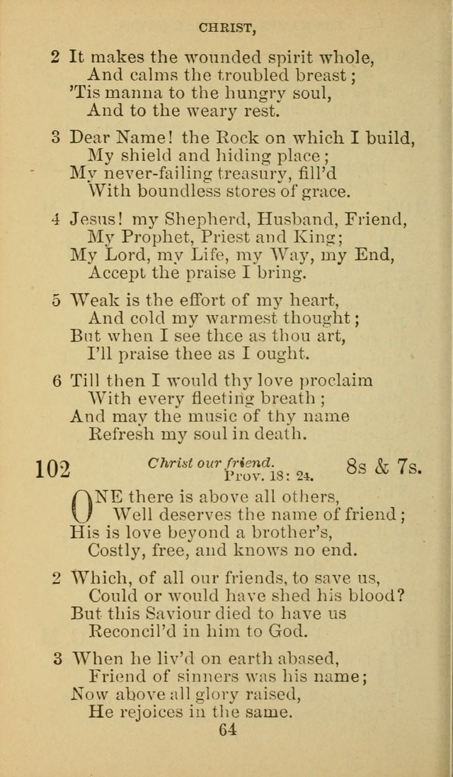 A Collection of Spiritual Hymns: adapted to the Various Kinds of Christian Worship, and especially designed for the use of the Brethren in Christ. 2nd ed. page 66