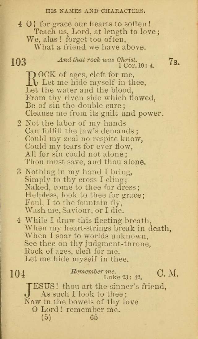 A Collection of Spiritual Hymns: adapted to the Various Kinds of Christian Worship, and especially designed for the use of the Brethren in Christ. 2nd ed. page 67