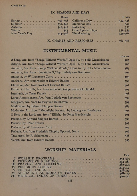 The Church School Hymnal for Youth page xi