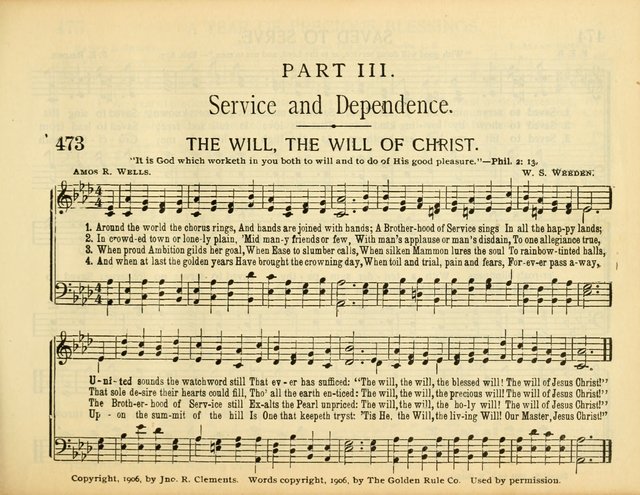 Christ in Song: for all religious services nearly one thousand best gospel hymns, new and old with responsive scripture readings (Rev. and Enl.) page 265