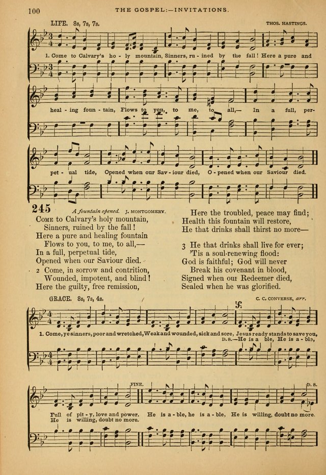 The Calvary Selection of Spiritual Songs: with music for use in social meetings. page 100