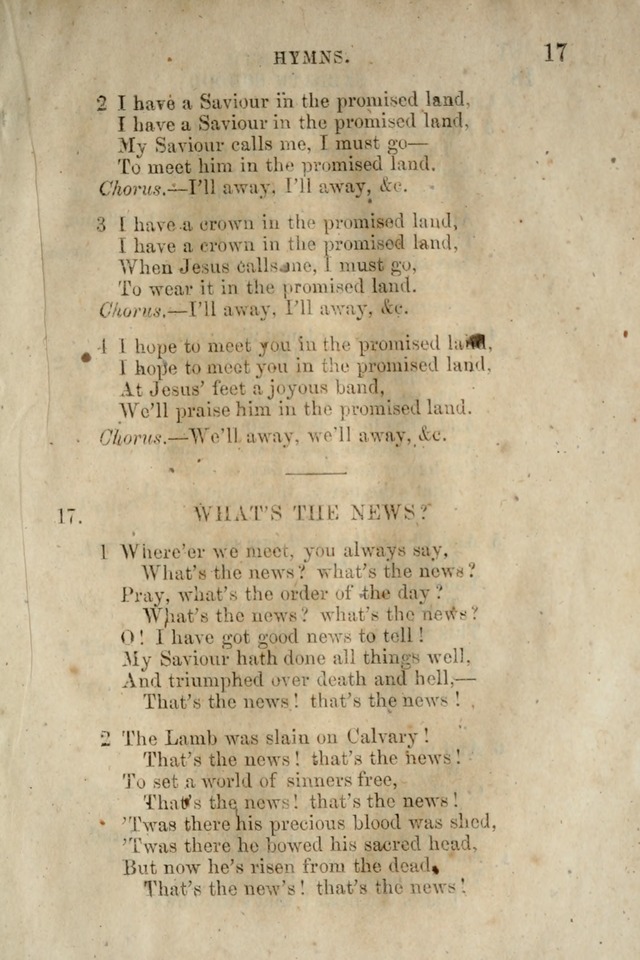 A Collection of Sabbath School Hymns: compiled by a Sabbath School Teacher page 17