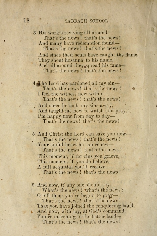 A Collection of Sabbath School Hymns: compiled by a Sabbath School Teacher page 18