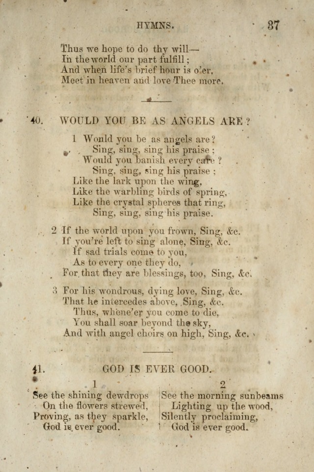 A Collection of Sabbath School Hymns: compiled by a Sabbath School Teacher page 37