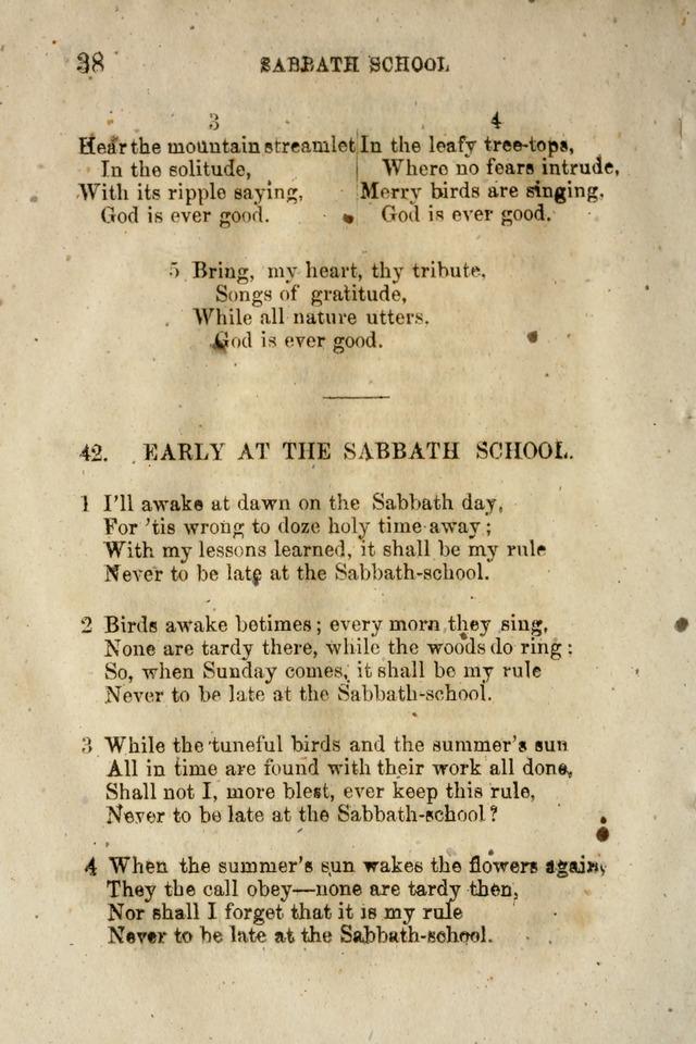 A Collection of Sabbath School Hymns: compiled by a Sabbath School Teacher page 38