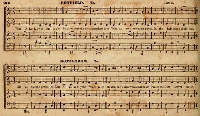 The Choir: or, Union collection of church music. Consisting of a great variety of psalm and hymn tunes, anthems, &c. original and selected. Including many beautiful subjects from the works.. (2nd ed.) page 216