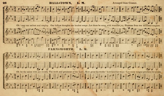 The Choir: or, Union collection of church music. Consisting of a great variety of psalm and hymn tunes, anthems, &c. original and selected. Including many beautiful subjects from the works.. (2nd ed.) page 26