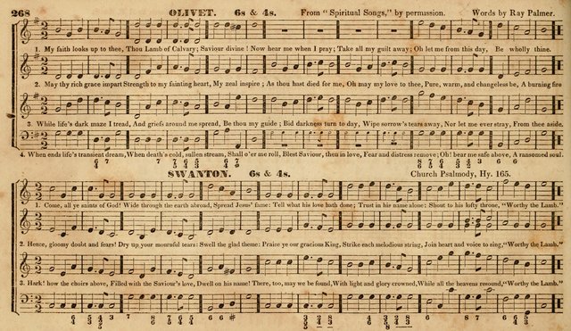 The Choir: or, Union collection of church music. Consisting of a great variety of psalm and hymn tunes, anthems, &c. original and selected. Including many beautiful subjects from the works.. (2nd ed.) page 268