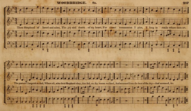 The Choir: or, Union collection of church music. Consisting of a great variety of psalm and hymn tunes, anthems, &c. original and selected. Including many beautiful subjects from the works.. (2nd ed.) page 287