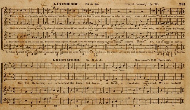 The Choir: or, Union collection of church music. Consisting of a great variety of psalm and hymn tunes, anthems, &c. original and selected. Including many beautiful subjects from the works.. (2nd ed.) page 291