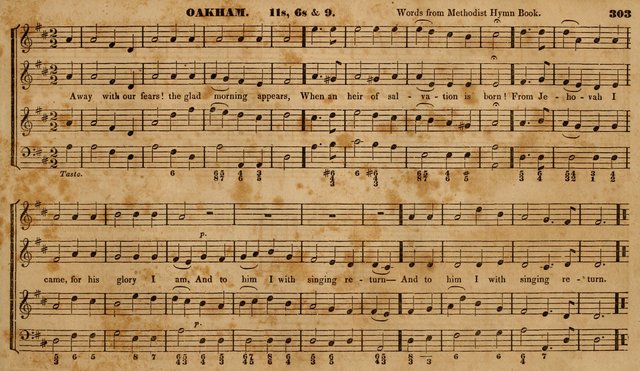 The Choir: or, Union collection of church music. Consisting of a great variety of psalm and hymn tunes, anthems, &c. original and selected. Including many beautiful subjects from the works.. (2nd ed.) page 303