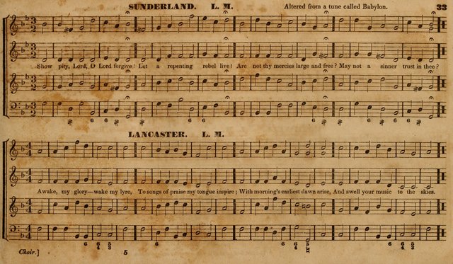 The Choir: or, Union collection of church music. Consisting of a great variety of psalm and hymn tunes, anthems, &c. original and selected. Including many beautiful subjects from the works.. (2nd ed.) page 33