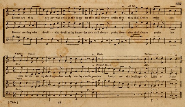 The Choir: or, Union collection of church music. Consisting of a great variety of psalm and hymn tunes, anthems, &c. original and selected. Including many beautiful subjects from the works.. (2nd ed.) page 337