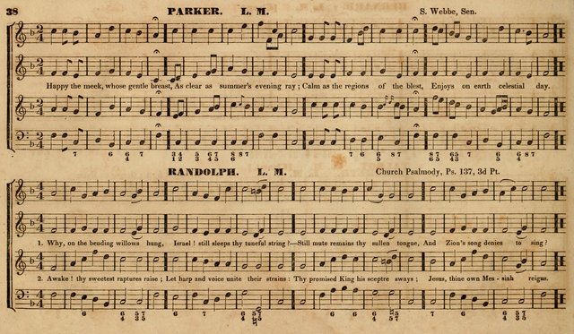 The Choir: or, Union collection of church music. Consisting of a great variety of psalm and hymn tunes, anthems, &c. original and selected. Including many beautiful subjects from the works.. (2nd ed.) page 38