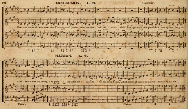 The Choir: or, Union collection of church music. Consisting of a great variety of psalm and hymn tunes, anthems, &c. original and selected. Including many beautiful subjects from the works.. (2nd ed.) page 74