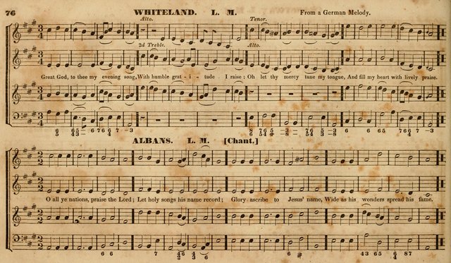 The Choir: or, Union collection of church music. Consisting of a great variety of psalm and hymn tunes, anthems, &c. original and selected. Including many beautiful subjects from the works.. (2nd ed.) page 76