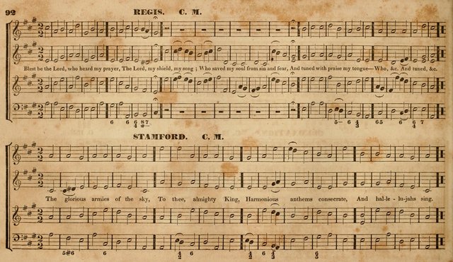 The Choir: or, Union collection of church music. Consisting of a great variety of psalm and hymn tunes, anthems, &c. original and selected. Including many beautiful subjects from the works.. (2nd ed.) page 92