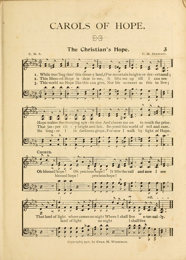 Carols of Hope: a compilation of select sacred songs for use in Sunday schools, praise and young people