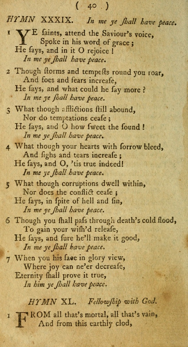 A Collection of Hymns for the use of Christians page 40