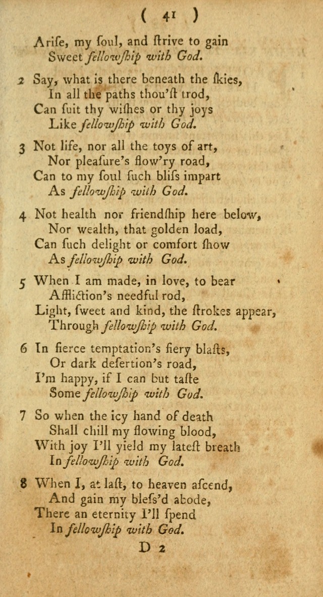 A Collection of Hymns for the use of Christians page 41