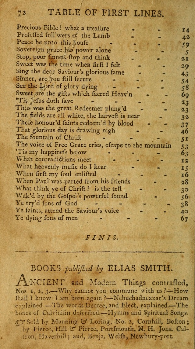 A Collection of Hymns for the use of Christians page 74