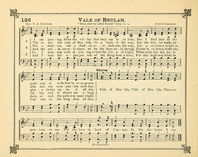 Carols of Joy: choice collection of songs and hymns for the Sunday School, Bible class, and the Home Circle to which has been added an easy method of Rudimental Instruction in Music, for Weekday Study page 126