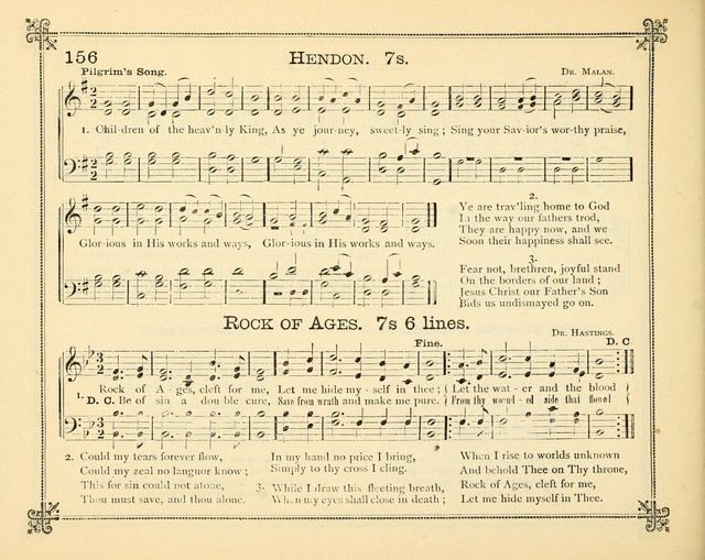 Carols of Joy: choice collection of songs and hymns for the Sunday School, Bible class, and the Home Circle to which has been added an easy method of Rudimental Instruction in Music, for Weekday Study page 156