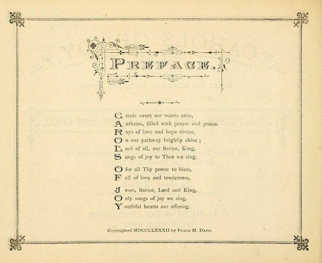 Carols of Joy: choice collection of songs and hymns for the Sunday School, Bible class, and the Home Circle to which has been added an easy method of Rudimental Instruction in Music, for Weekday Study page 2