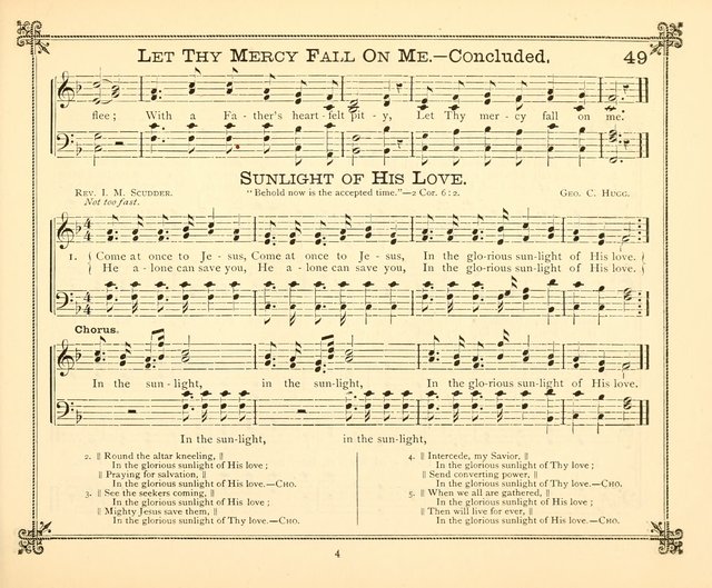 Carols of Joy: choice collection of songs and hymns for the Sunday School, Bible class, and the Home Circle to which has been added an easy method of Rudimental Instruction in Music, for Weekday Study page 49